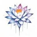 add trajectories surrounding lotus. use dark space colors replace the lighter pedals with darker colors tattoo design idea