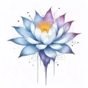 add trajectories surrounding lotus. use dark space colors replace the lighter pedals with darker colors tattoo design idea