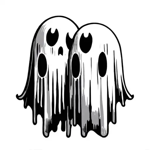 cute ghost matching tattoo tattoo design idea