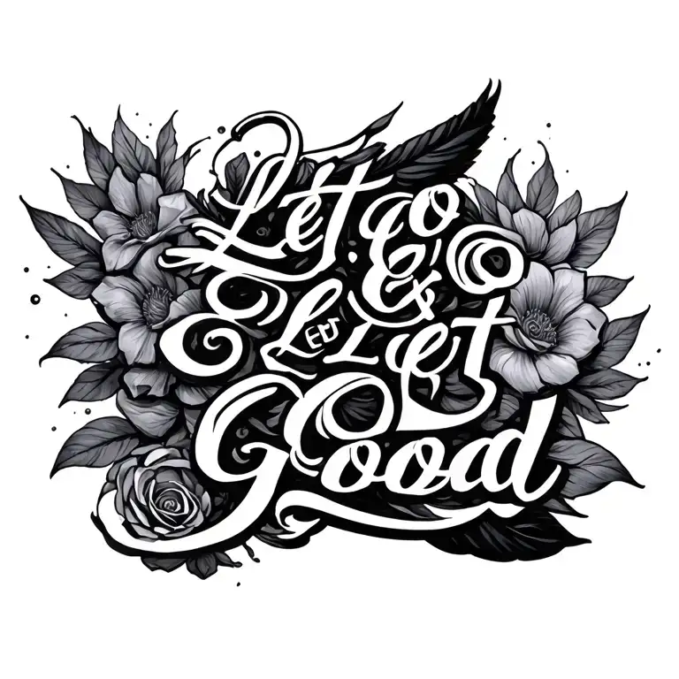 let go and let God reaching tattoo design idea