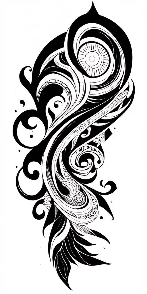 High contrast shading dark aesthetic surrealist brutalist gothic blackwork otherworldly ornamental abstract neotribal tattoo design idea