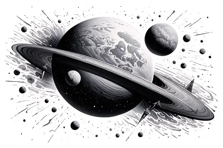 astronomy related like universe tattoo design idea