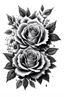 roses,flores, watch surrounded tattoo design idea