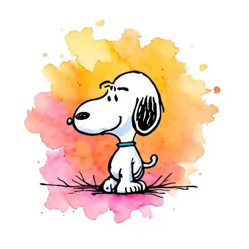 Snoopy memorial for dad tattoo design idea