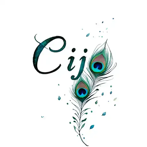 "Cijo" peacock feathers falling tattoo design idea