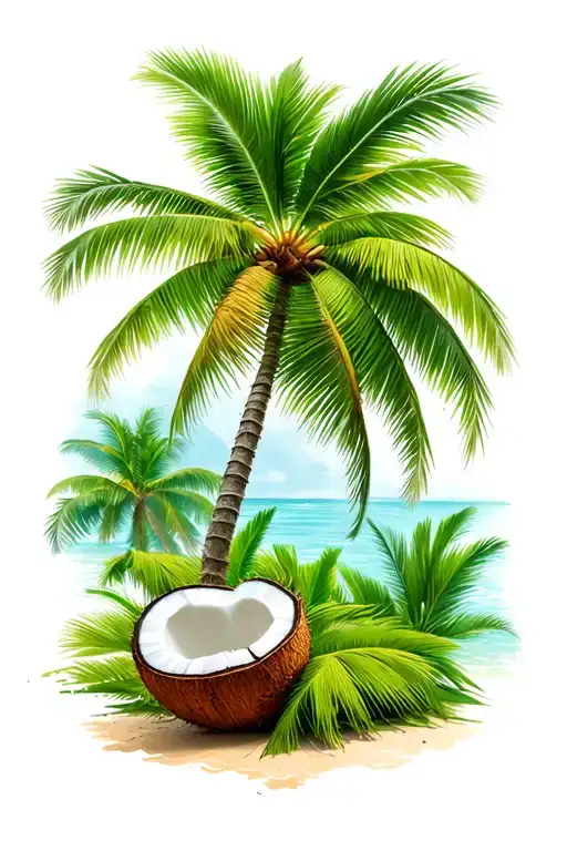 coconut tree tattoo design idea