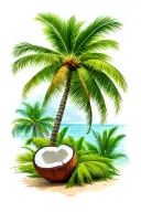 coconut tree tattoo design idea