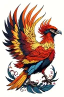 phoenix symmetrical design tattoo design idea