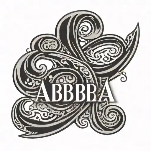 the word 'Abba' cursive with a heart attached   tattoo design idea