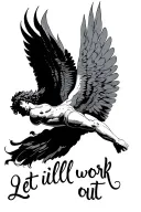 Icarus falling with the words "Let it all work out" tattoo design idea
