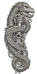 don't tread on me flintlock pistols crossing each other tattoo design idea