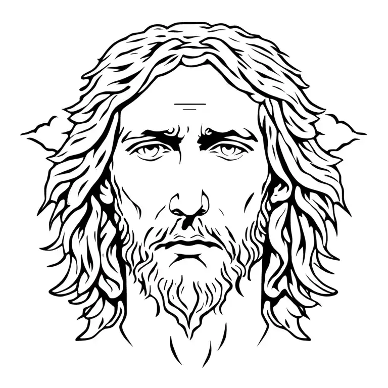 jesus christ face tattoo tattoo design idea