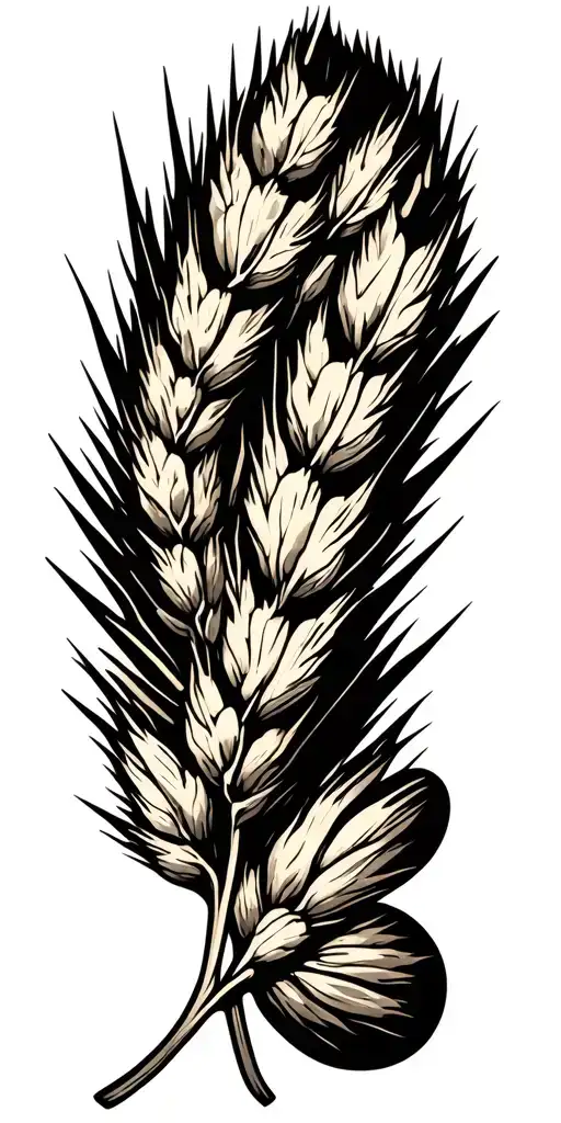 combine mercury energy with wheat ear tattoo design idea