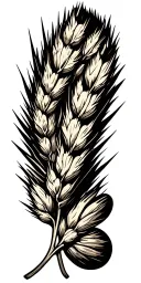 combine mercury energy with wheat ear tattoo design idea