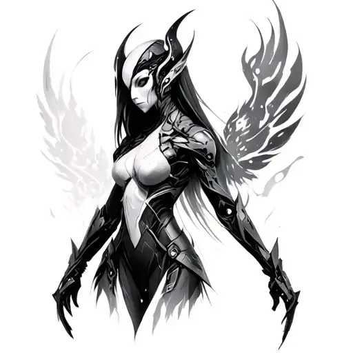 saryn from warframe tattoo design idea