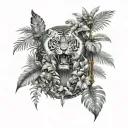 Jungle rainforest tattoo design idea
