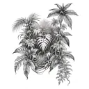 Jungle rainforest tattoo design idea