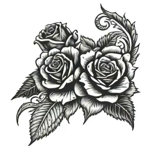 chevron with roses inside  tattoo design idea