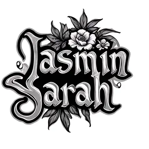 "Jasmin Sarah" Two Word Ambigram Generator tattoo design idea