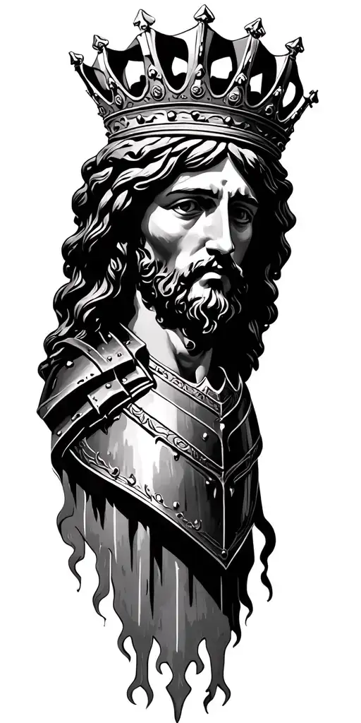 three nails, jesus crown, and armor of god tattoo design idea