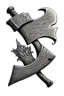 hatchet etch tattoo design idea