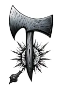 hatchet etch tattoo design idea