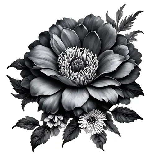 flowers and honeycomb tattoo design idea