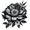 flowers and honeycomb tattoo design idea