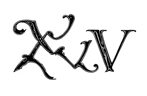 "XV" tattoo design idea