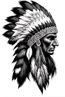 Indian tomohawk tattoo design idea