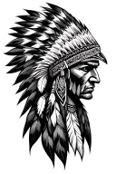 Indian tomohawk tattoo design idea