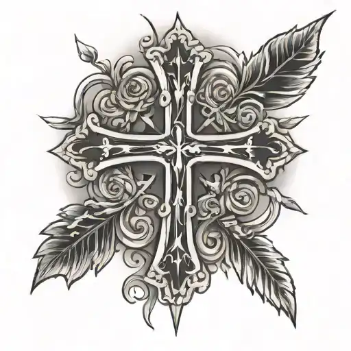 Word Cross tattoo design idea