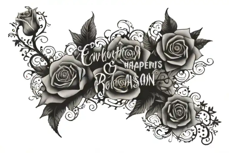 everything happens for a reason tattoo design idea