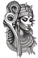oshun and ankh symbol tattoo design idea