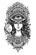third eye goddess tattoo design idea