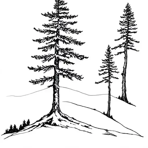 ponderosa pine tree tattoo design idea