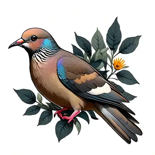 mourning dove tattoo design idea