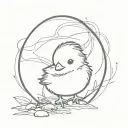 baby chick hatching inside Simple tattoo design idea