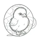 baby chick hatching inside Simple tattoo design idea