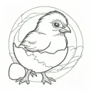 baby chick hatching inside Simple tattoo design idea