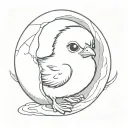 baby chick hatching inside Simple tattoo design idea