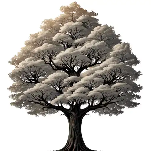 555 faith family tree tattoo design idea