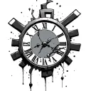 Broken Clock gears forming tattoo design idea