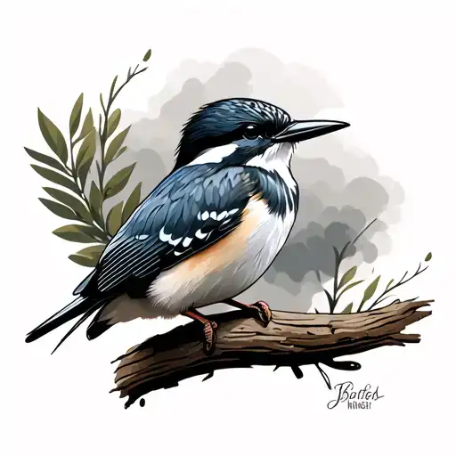 Belted Kingfisher tattoo design idea