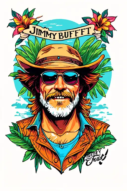 jimmy buffett theme tattoo design idea