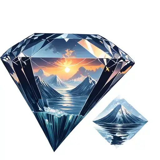 mount fiji diamond shape tattoo design idea