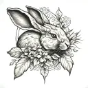 rabbit laurel tattoo design idea