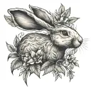 rabbit laurel tattoo design idea