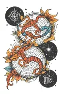 virgo and scorpio constellation tattoo design idea