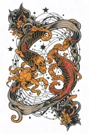 virgo and scorpio constellation tattoo design idea